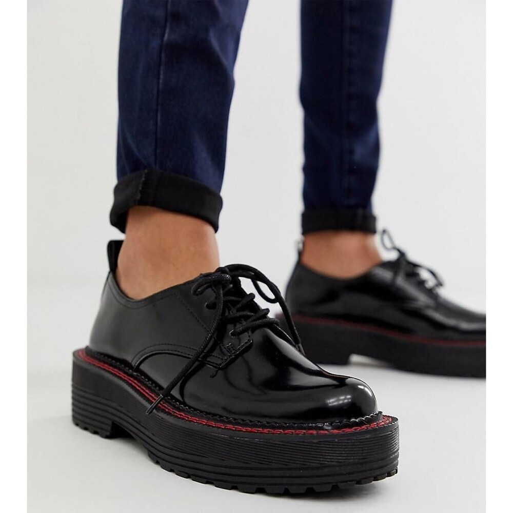 Bershka Black Chunky Sole Lace Up Shoe